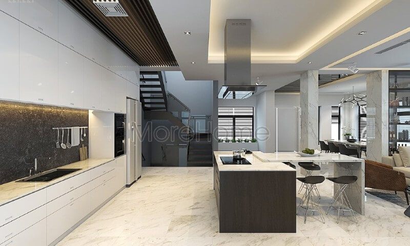 Nội thất phòng bếp mang lại vẻ đẹp cho các căn hộ, biệt thự cao cấp với gam màu trắng tự nhiên giúp tạo nên cảm giác sử dụng thoải mái, sạch sẽ và sang trọng.